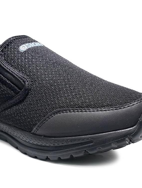 men solid black slip on sport shoe - 20519544 - Standard Image - 5