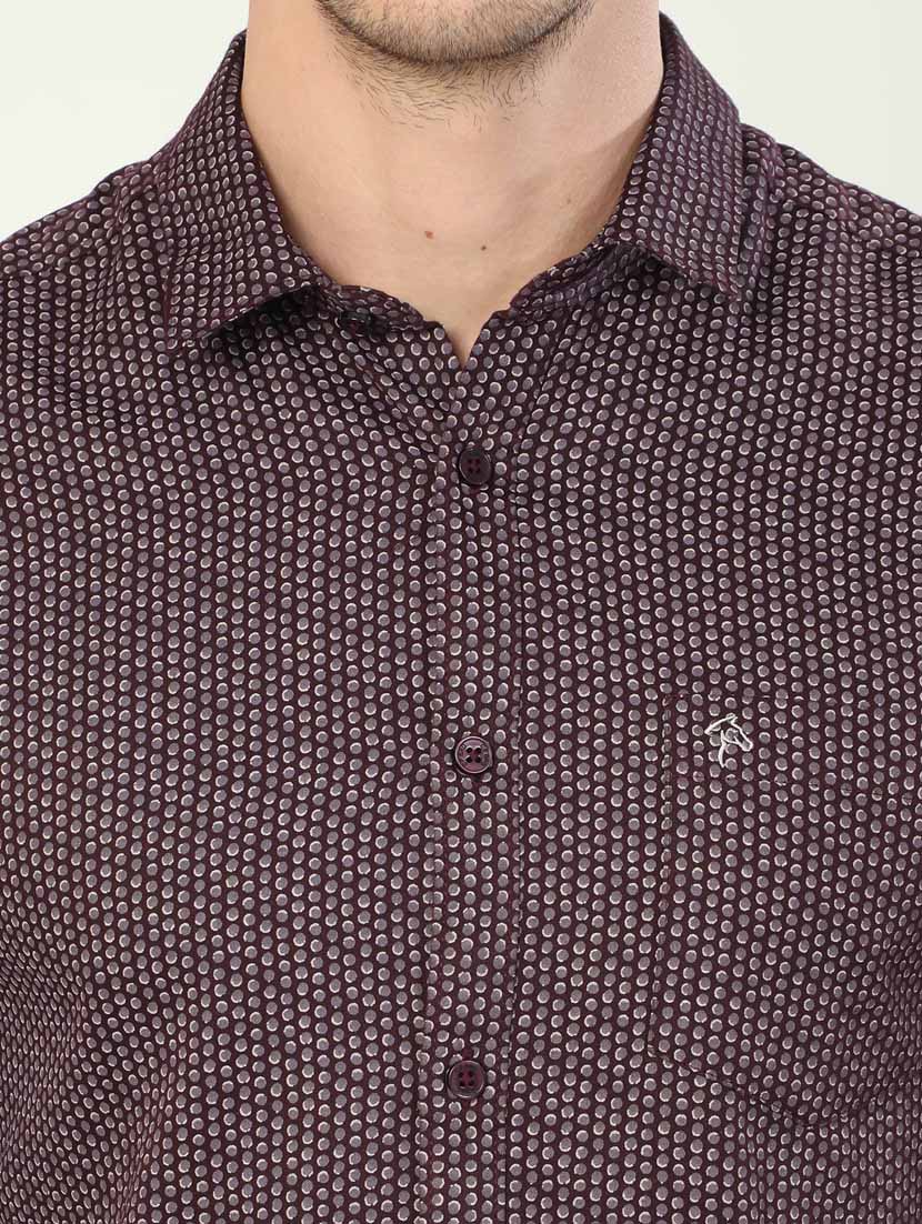 burgundy cotton casual shirt - 20519603 - Standard Image - 5