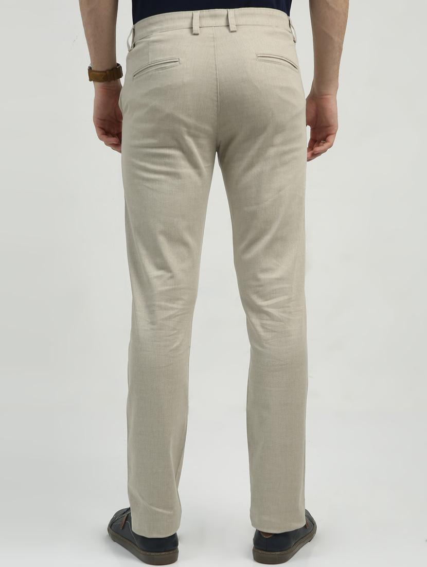men mid rise solid flat front casual trouser - 20519650 - Standard Image - 3