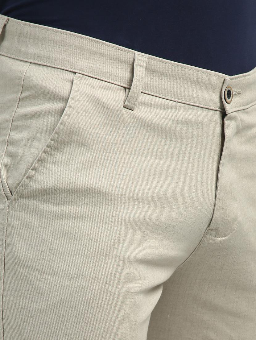 men mid rise solid flat front casual trouser - 20519650 - Standard Image - 5