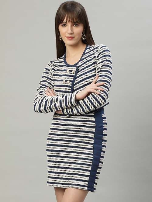 women self designed blazer and skirt co-ord set - 20519661 -  Standard Image - 0