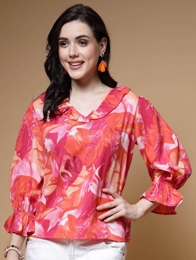 woman orange printed regular top - 20519824 - Zoom Image - 0