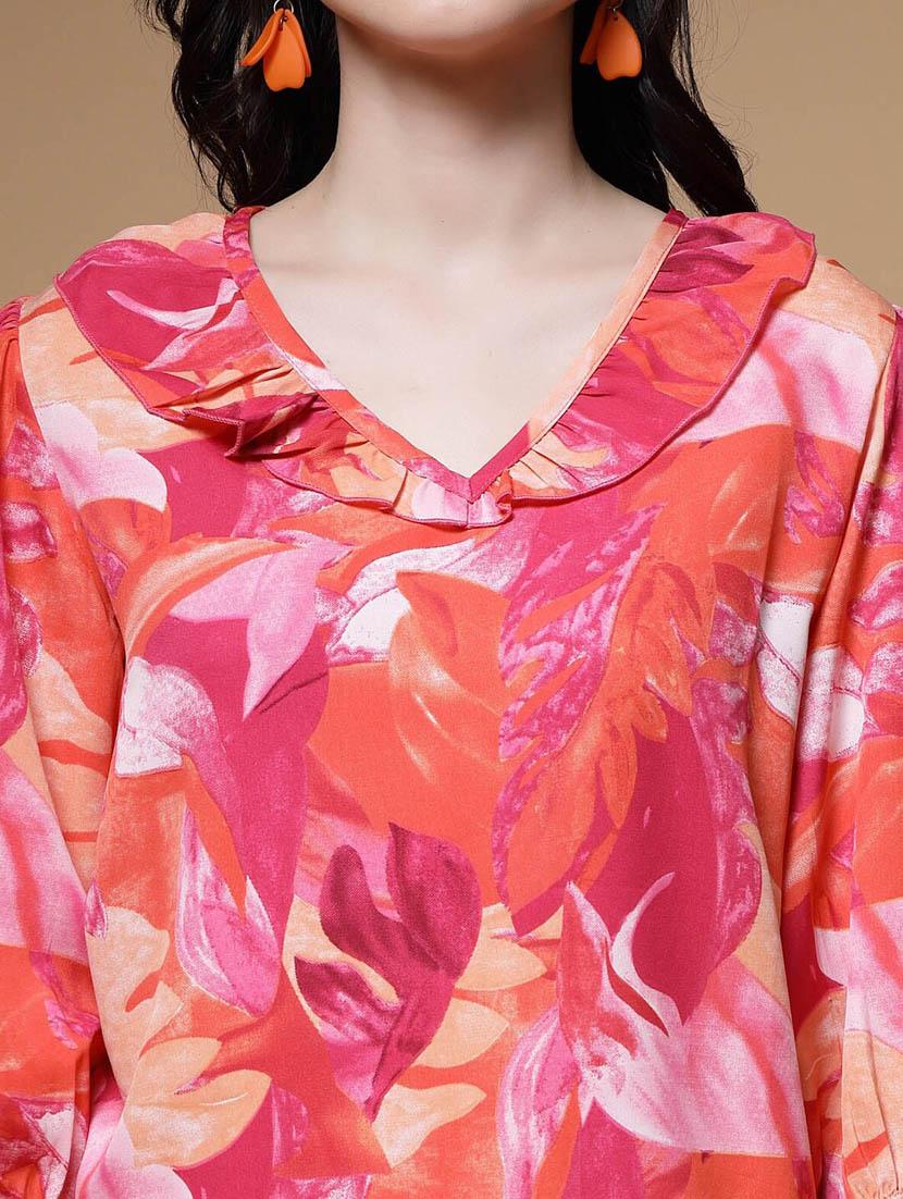 woman orange printed regular top - 20519824 - Standard Image - 5