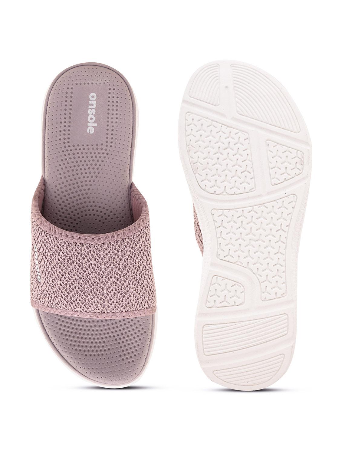 women textured nude colored flip flops - 20519865 - Standard Image - 3