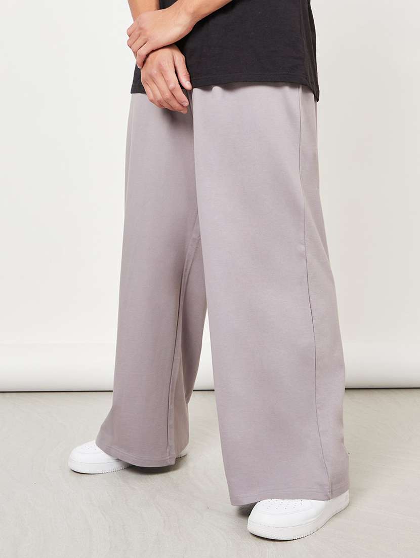men grey cotton wide leg pyjamas