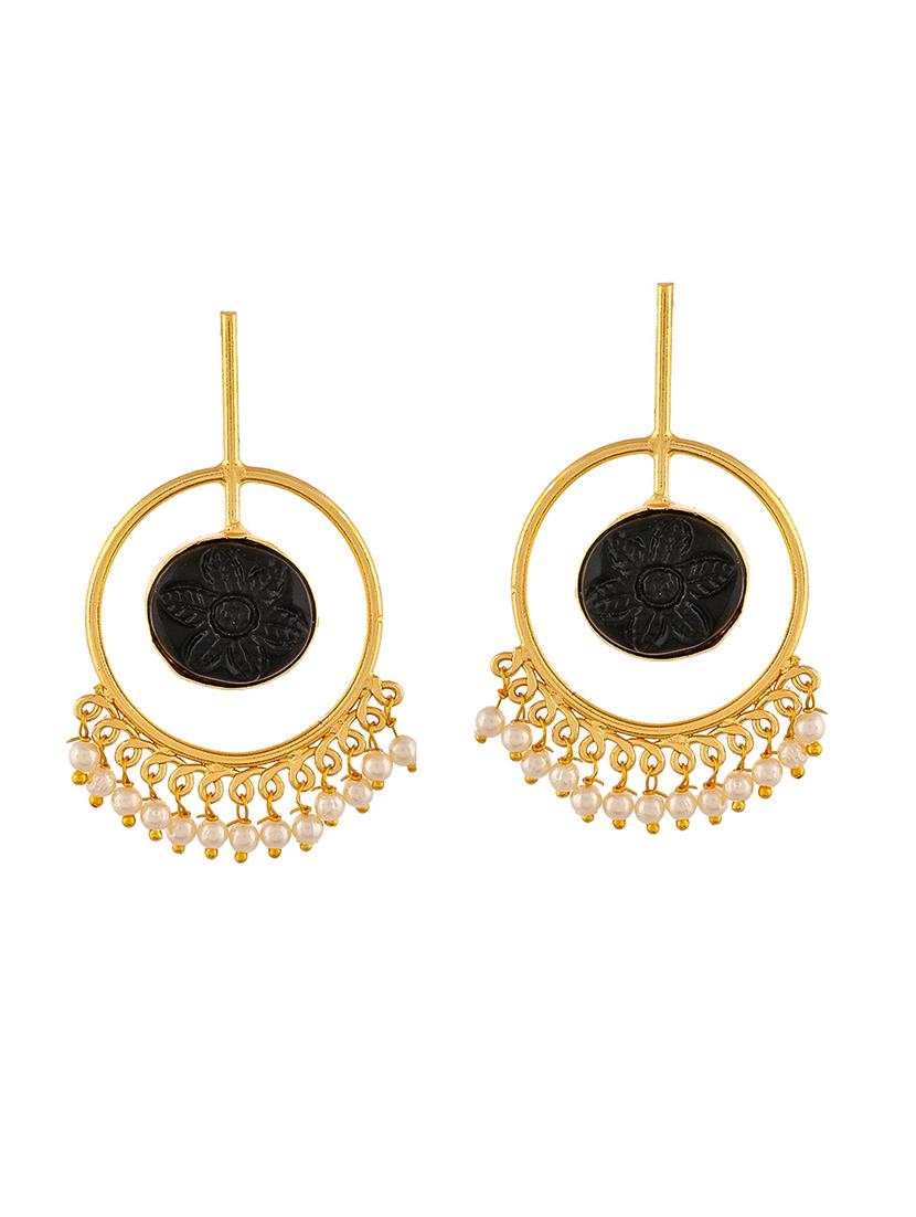 gold plated brass drop earring - 20520266 - Zoom Image - 0