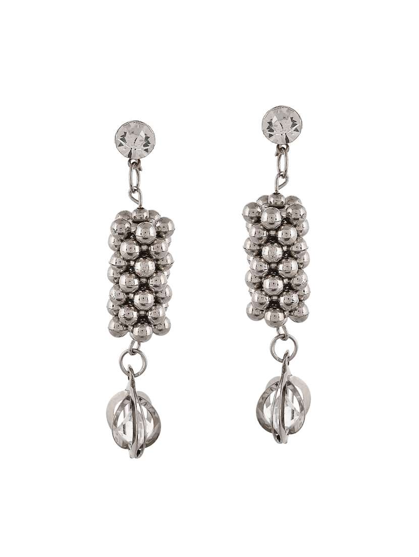 silver brass drop earring - 20520269 -  Zoom Image - 0