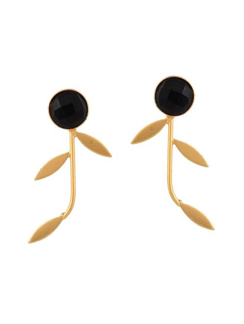 black brass drop earring - 20520273 - Standard Image - 0