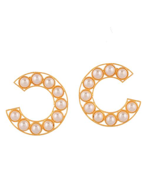 gold brass hoop earring - 20520276 - Standard Image - 0