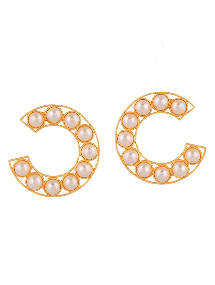 gold brass hoop earring - 20520276 - Zoom Image - 0