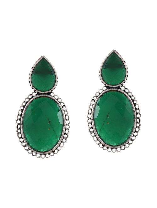 green brass drop earring - 20520278 - Standard Image - 0