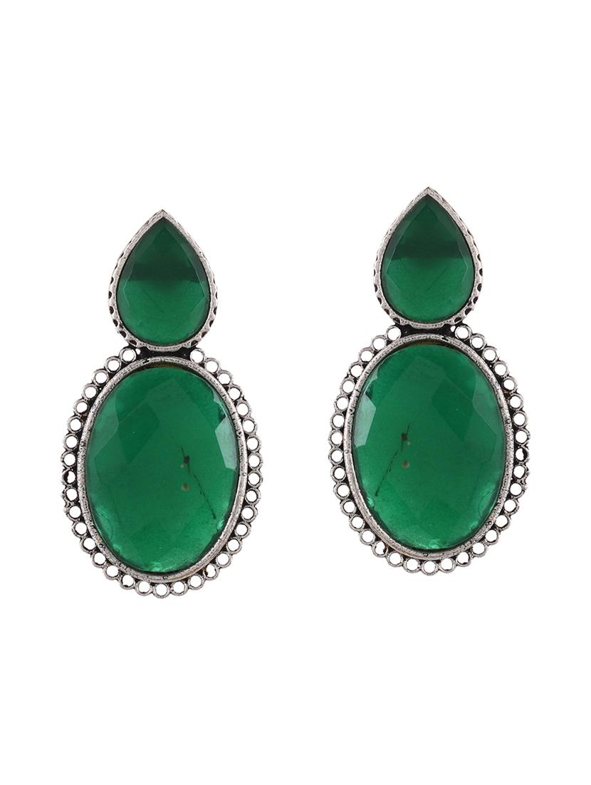 green brass drop earring - 20520278 - Zoom Image - 0