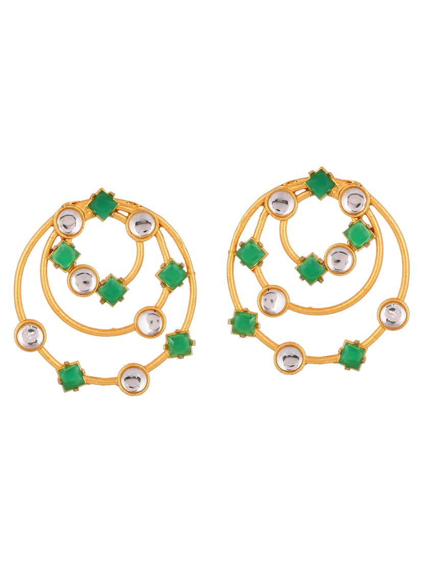 green brass drop earring - 20520288 - Zoom Image - 0