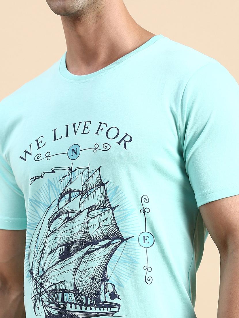 men round neck front print t-shirt - 20520495 - Standard Image - 5