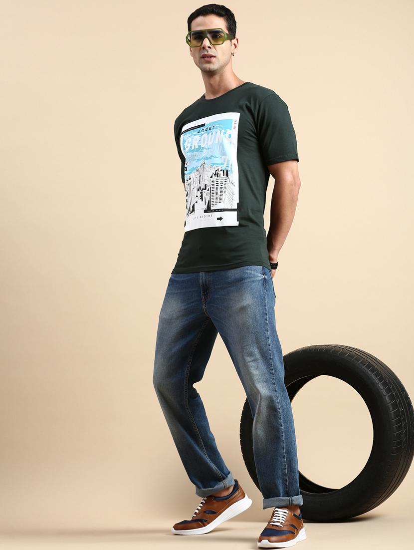men round neck front print t-shirt - 20520498 - Standard Image - 3