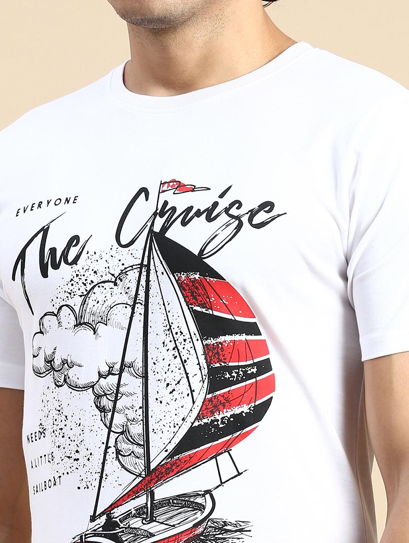 men round neck front print t-shirt - 20520673 - Standard Image - 5