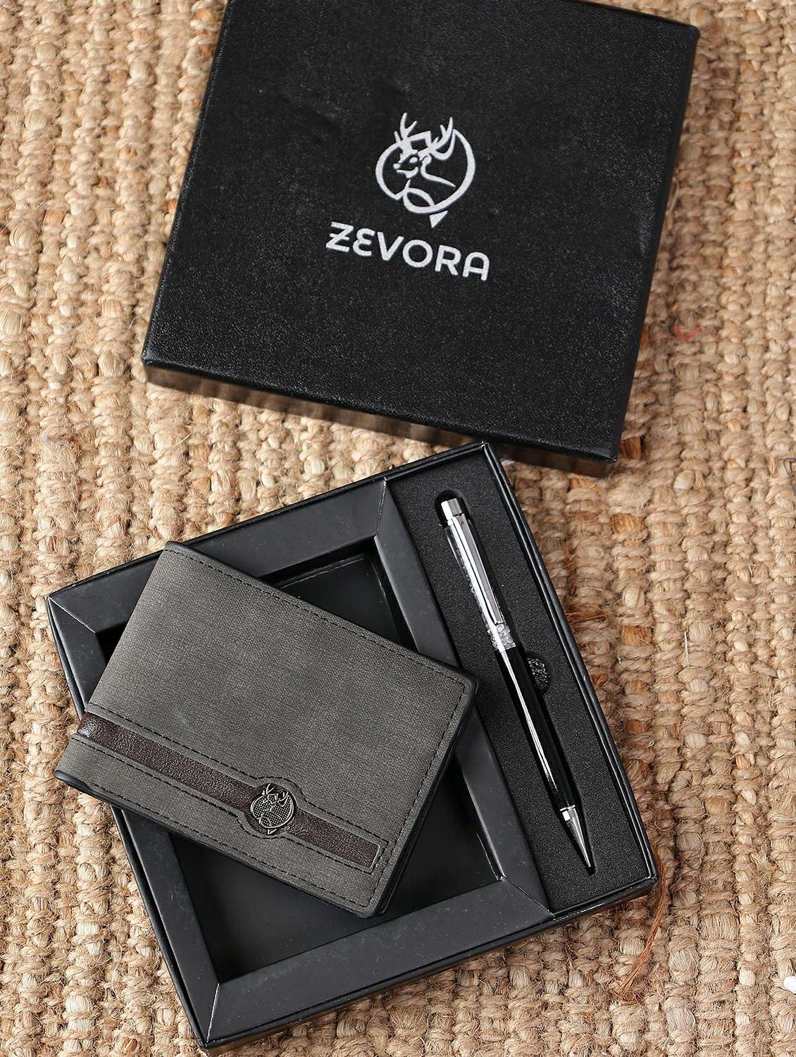 men pen & wallet leather gift combo