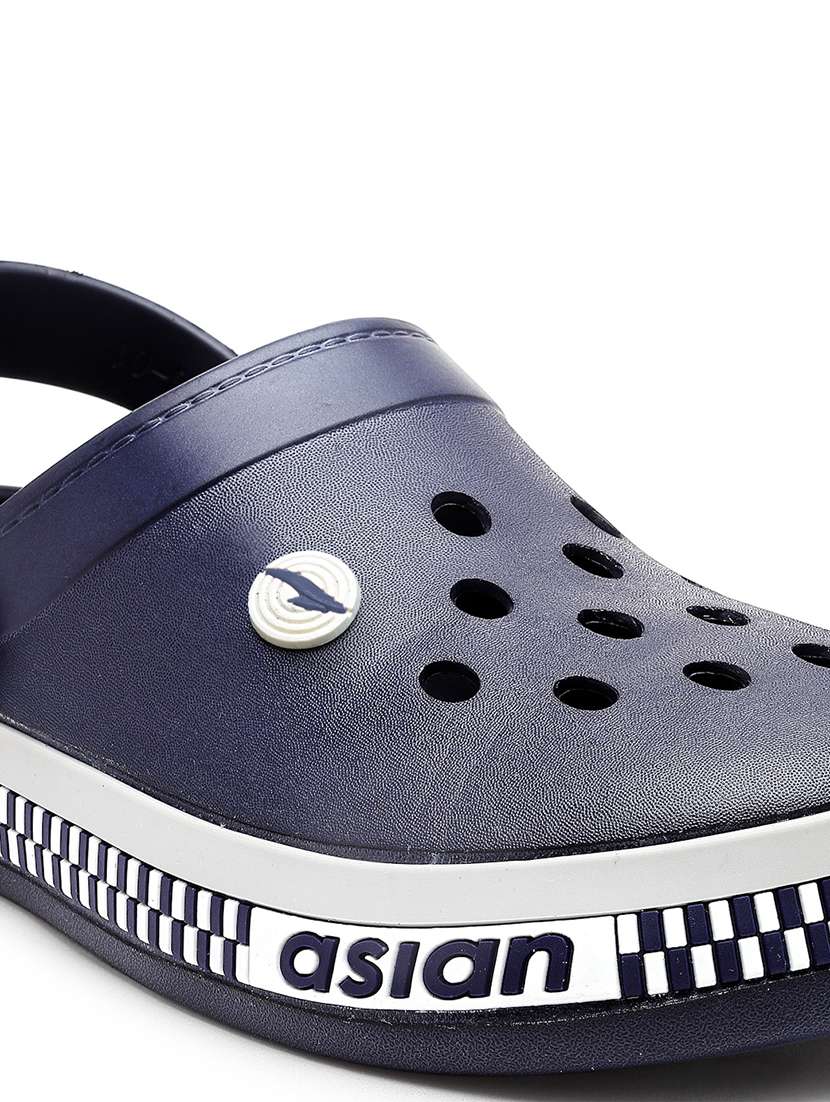 men navy blue back strap clog - 20522056 -  Standard Image - 5