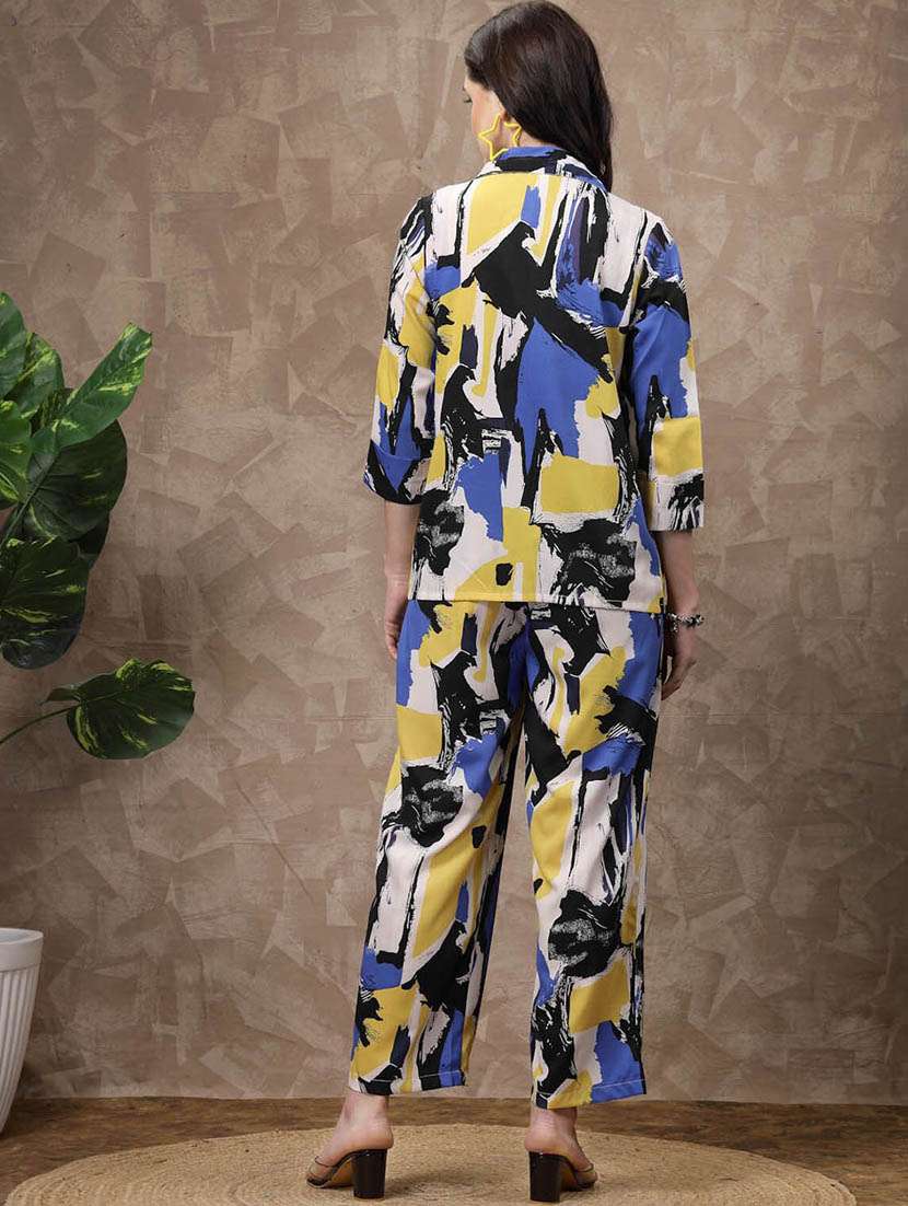 women multi color shirt collar co-ord sets - 20522078 -  Standard Image - 3