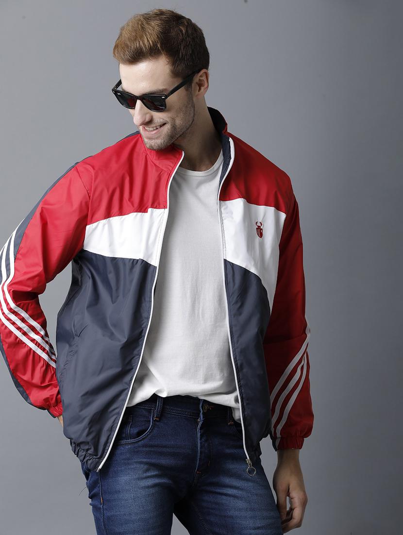 men color blocked causal jacket - 20522259 -  Zoom Image - 0