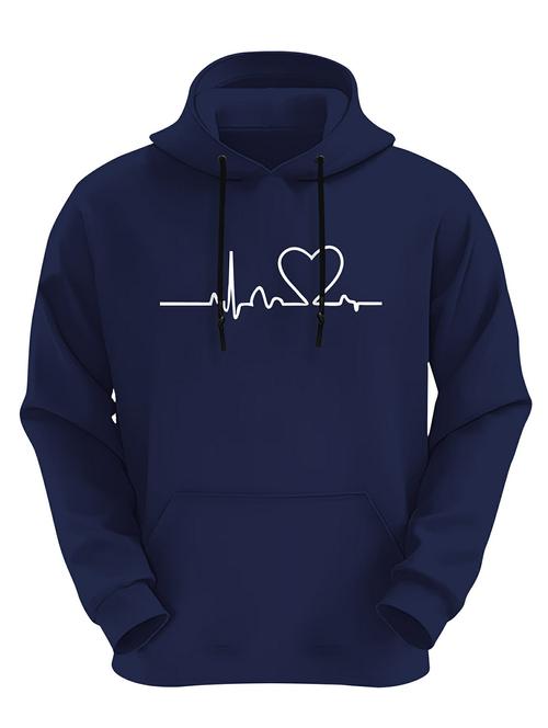 navy blue fleece chest print sweatshirt - 20522750 - Standard Image - 0