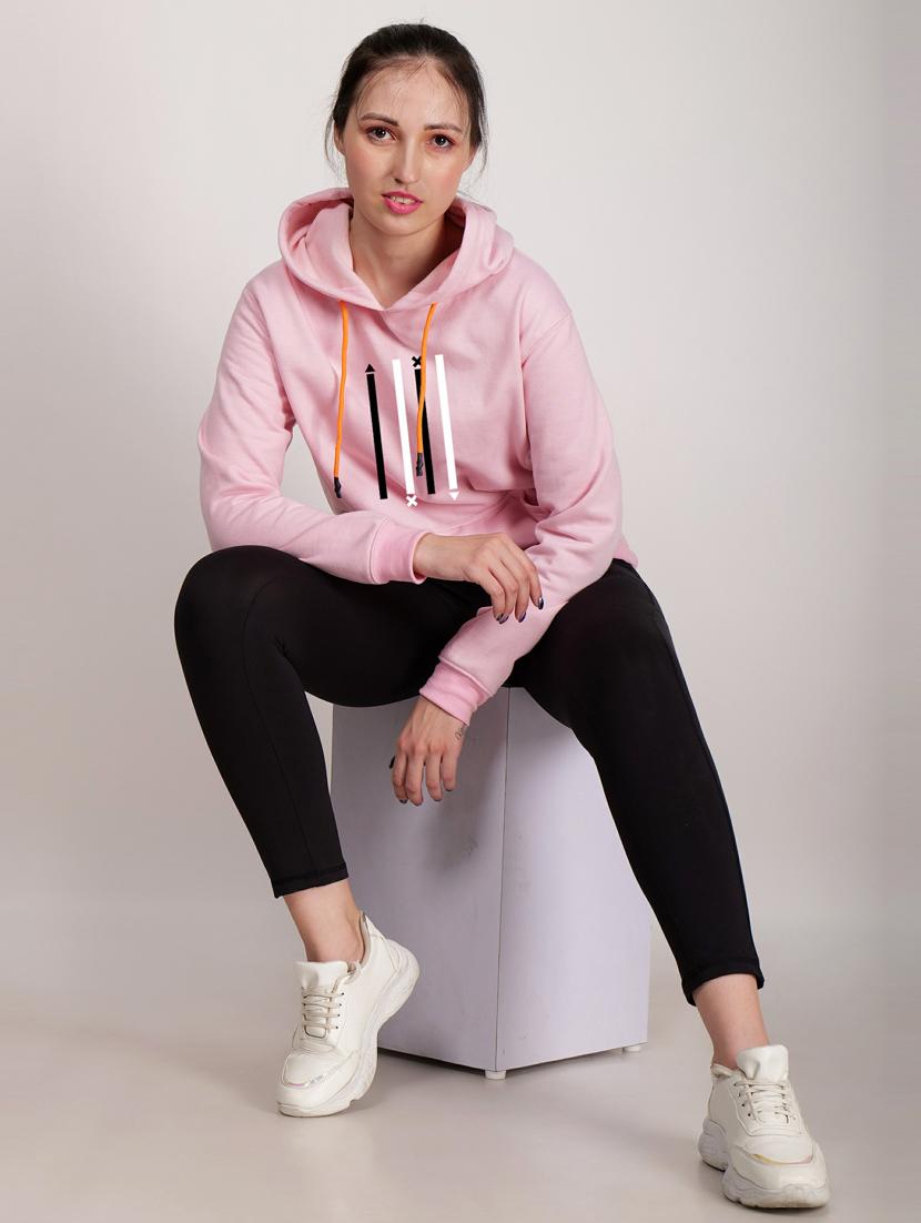 pink fleece chest print sweatshirt - 20523356 - Standard Image - 3