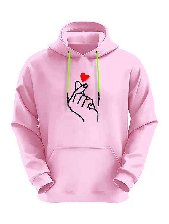rosewater pink fleece chest print sweatshirt