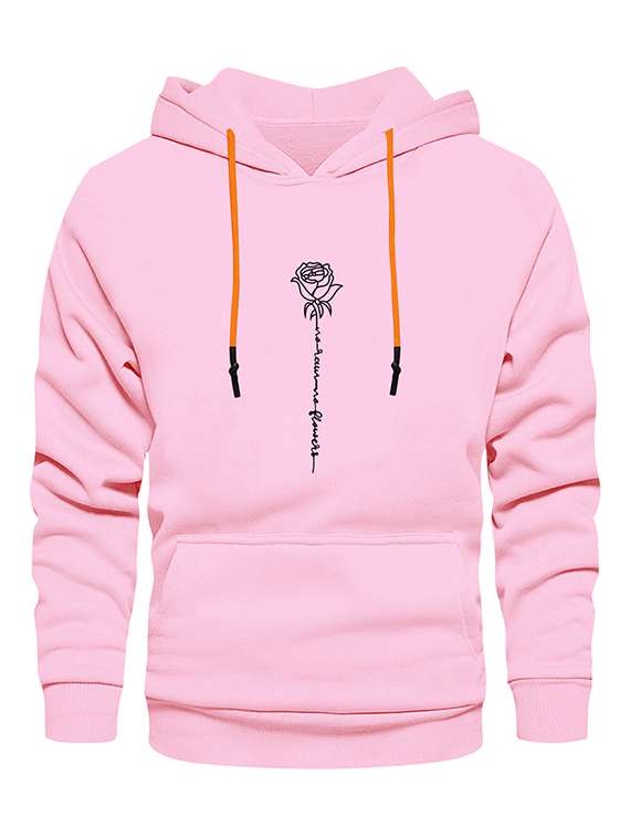 men front print hooded sweatshirt