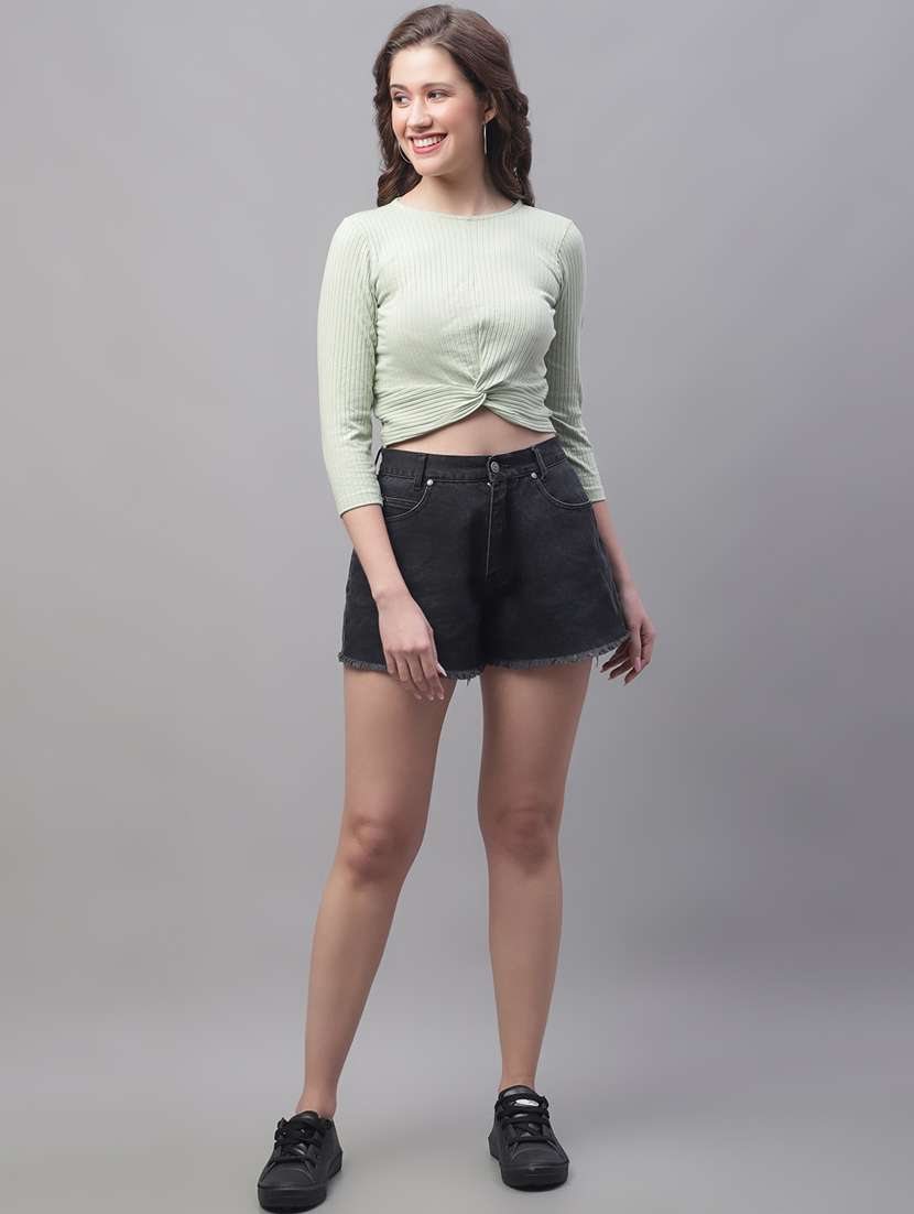 neo mint poly cotton crop top - 20533162 -  Standard Image - 3