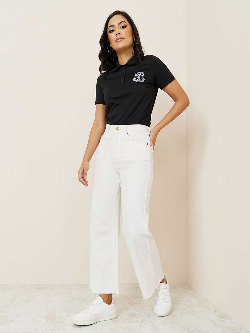 women black regular polo t-shirt - 20533711 -  Standard Image - 3