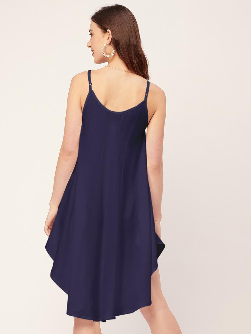 women solid sleevless asymmetric dress - 20533723 - Standard Image - 3