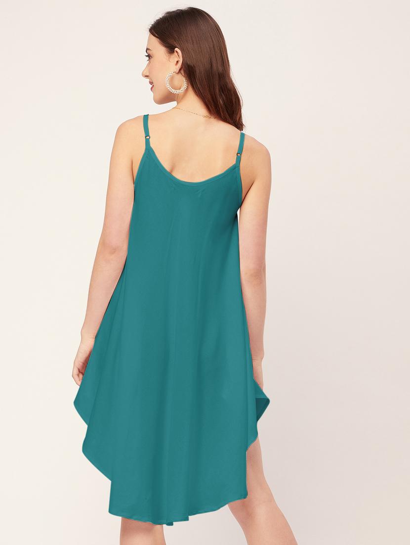 women solid sleevless asymmetric dress - 20533728 - Standard Image - 3