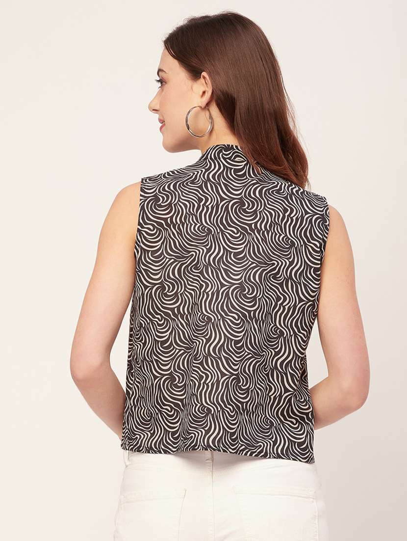 black & white cotton regular top - 20533741 -  Standard Image - 3