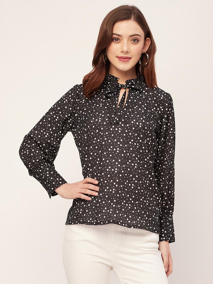black georgette straight top - 20533746 - Zoom Image - 0