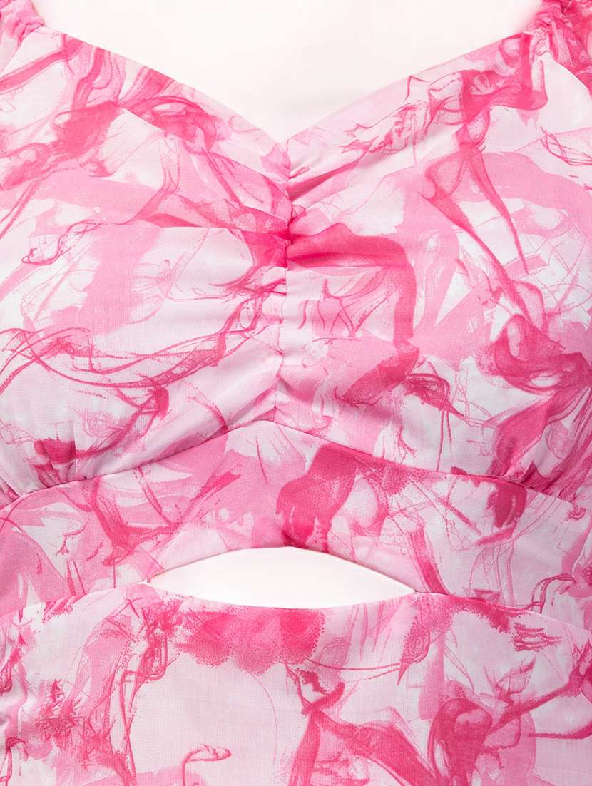 women printed off shoulder a-line dress - 20533934 -  Standard Image - 5