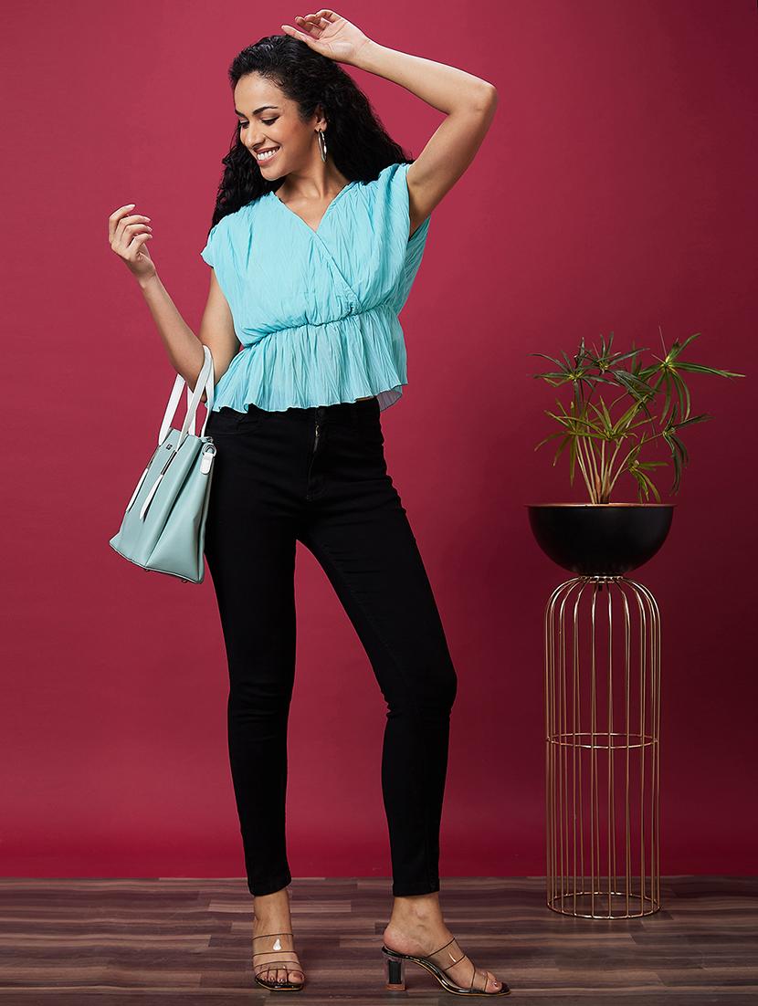 blue solid regular top - 20534022 - Standard Image - 3