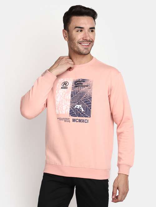 pink khadi cotton chest print sweatshirt - 20534043 -  Standard Image - 0