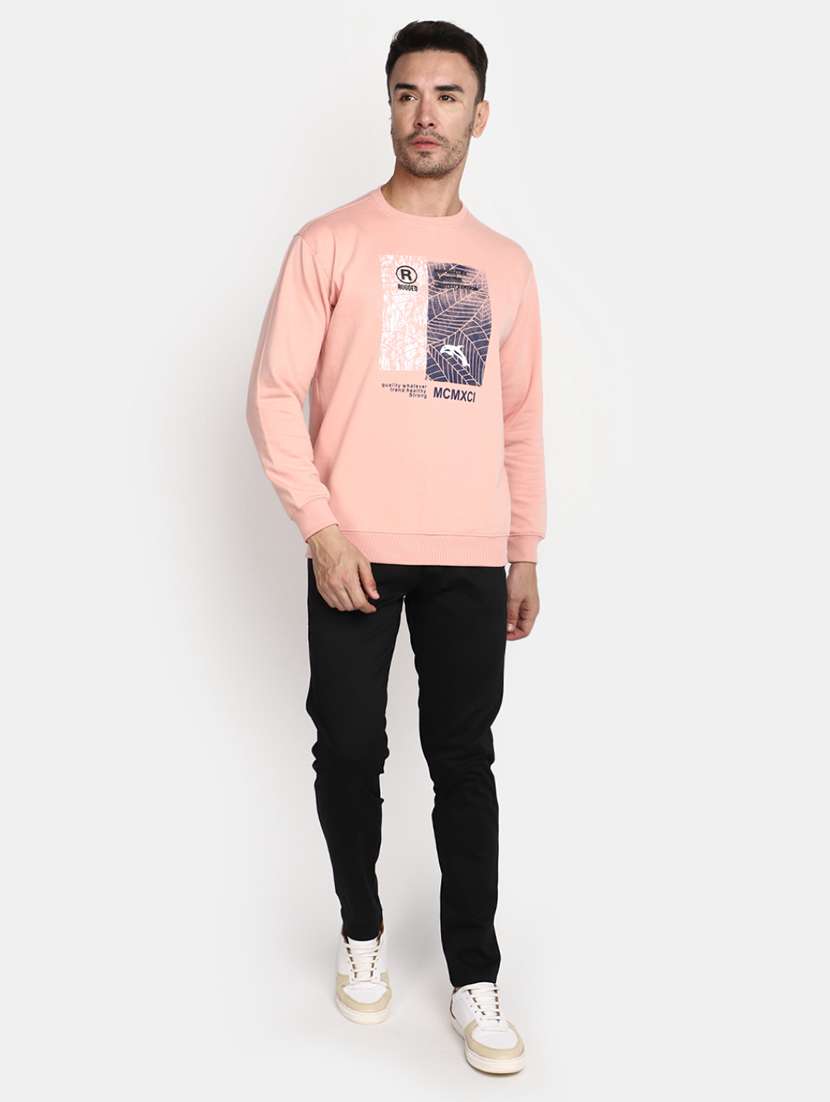 pink khadi cotton chest print sweatshirt - 20534043 -  Standard Image - 3