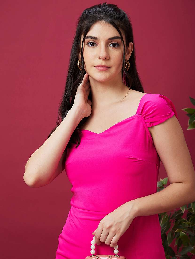 pink solid sheath dress - 20534219 - Standard Image - 5