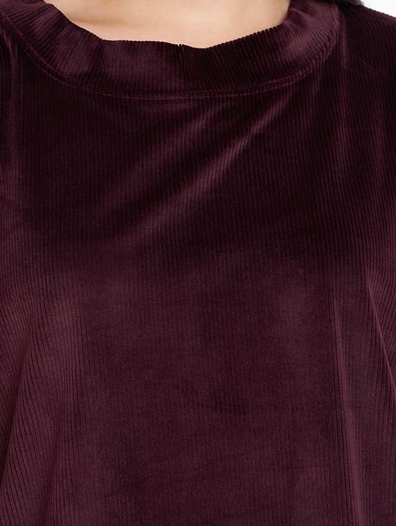 women long sleeved solid nightwear pyjama set - 20534308 -  Standard Image - 3