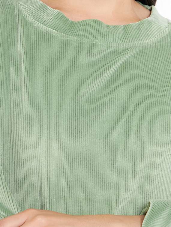 women long sleeved solid nightwear pyjama set - 20534309 -  Standard Image - 3