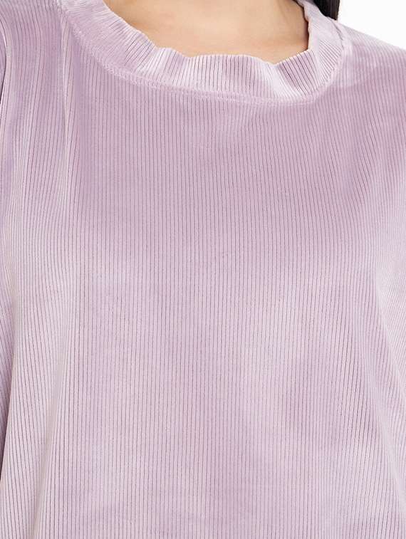 women long sleeved solid nightwear pyjama set - 20534313 -  Standard Image - 3