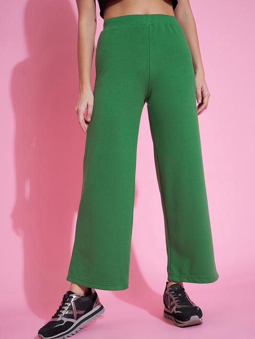 women green cotton track pant - 20534319 - Standard Image - 0