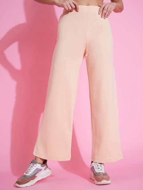 women peach cotton track pant - 20534328 -  Standard Image - 0