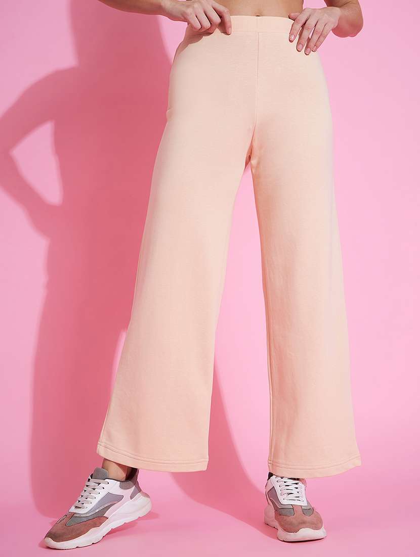 women peach cotton track pant - 20534328 -  Zoom Image - 0