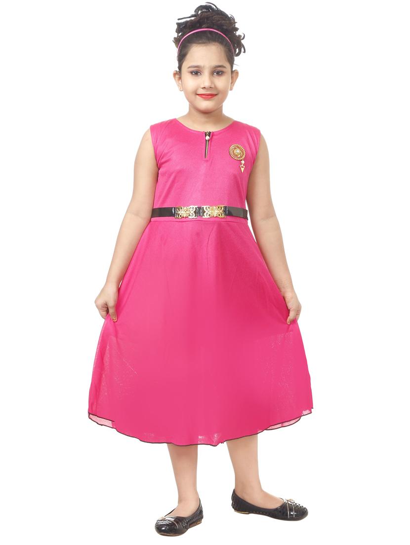girls quater zip sleeveless midi frock - 20534372 - Zoom Image - 0