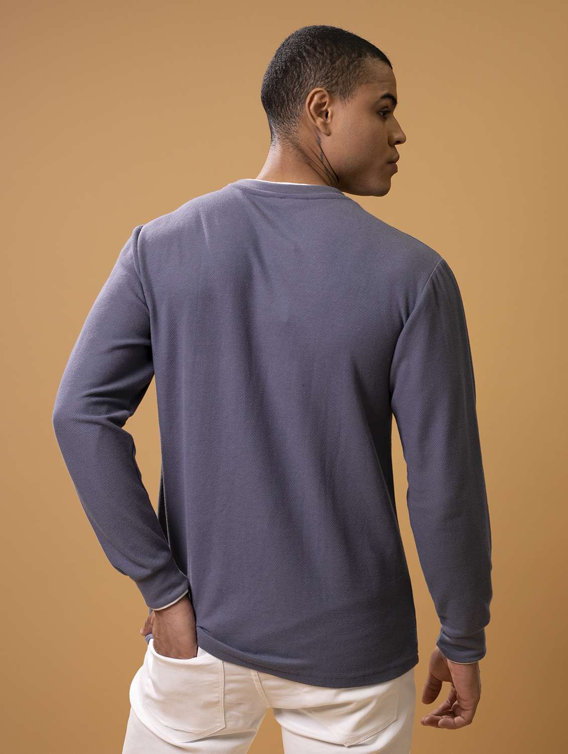 men greyish blue regular t-shirt - 20534804 -  Standard Image - 3