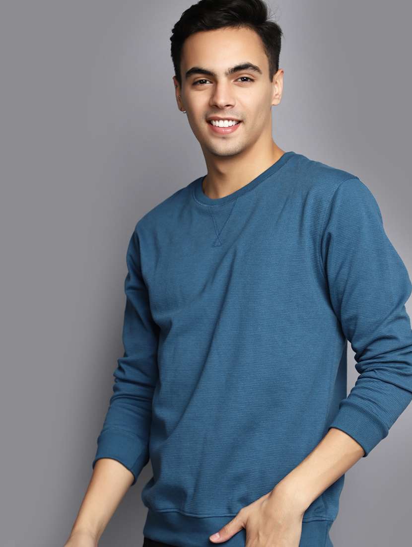 men teal blue cotton regular t-shirt - 20534808 -  Standard Image - 3