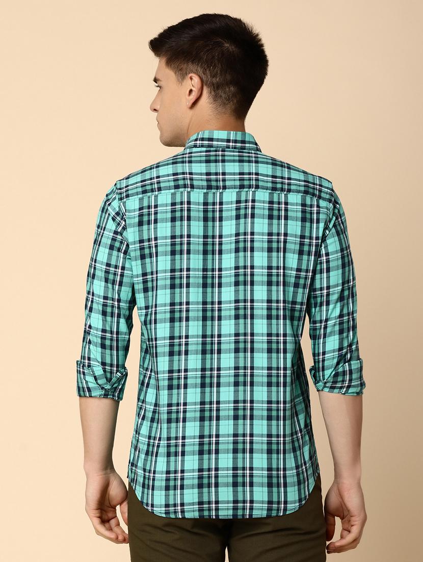 green & black checkered casual shirt - 20535117 - Standard Image - 3