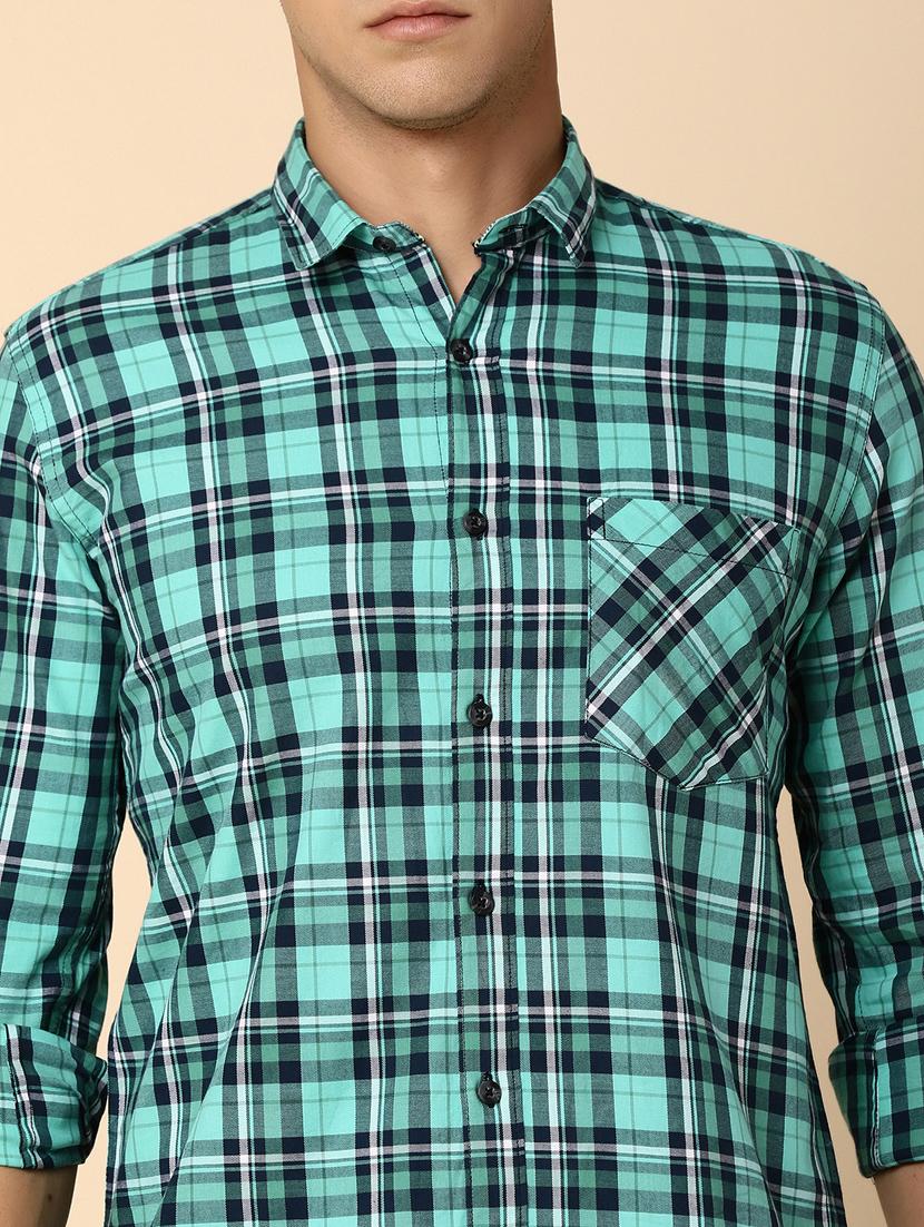 green & black checkered casual shirt - 20535117 - Standard Image - 5